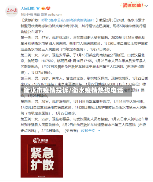 衡水市疫情投诉/衡水疫情热线电话