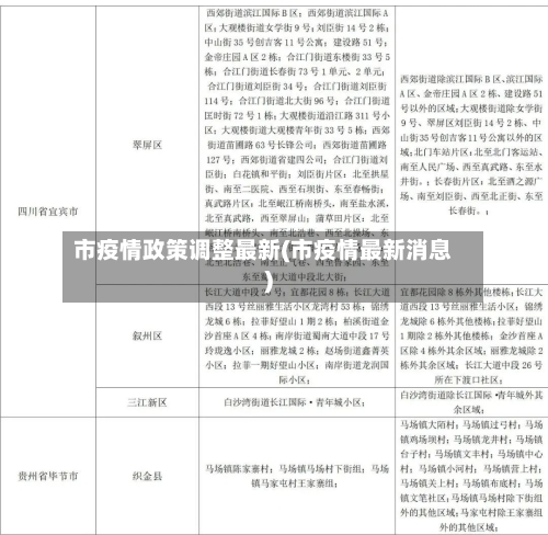 市疫情政策调整最新(市疫情最新消息)