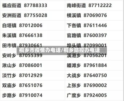 桐乡市疫情办电话/桐乡防控办电话-第2张图片