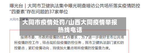 大同市疫情处罚/山西大同疫情举报热线电话