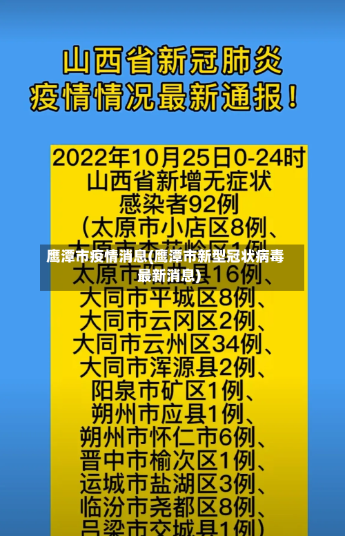 鹰潭市疫情消息(鹰潭市新型冠状病毒最新消息)-第1张图片